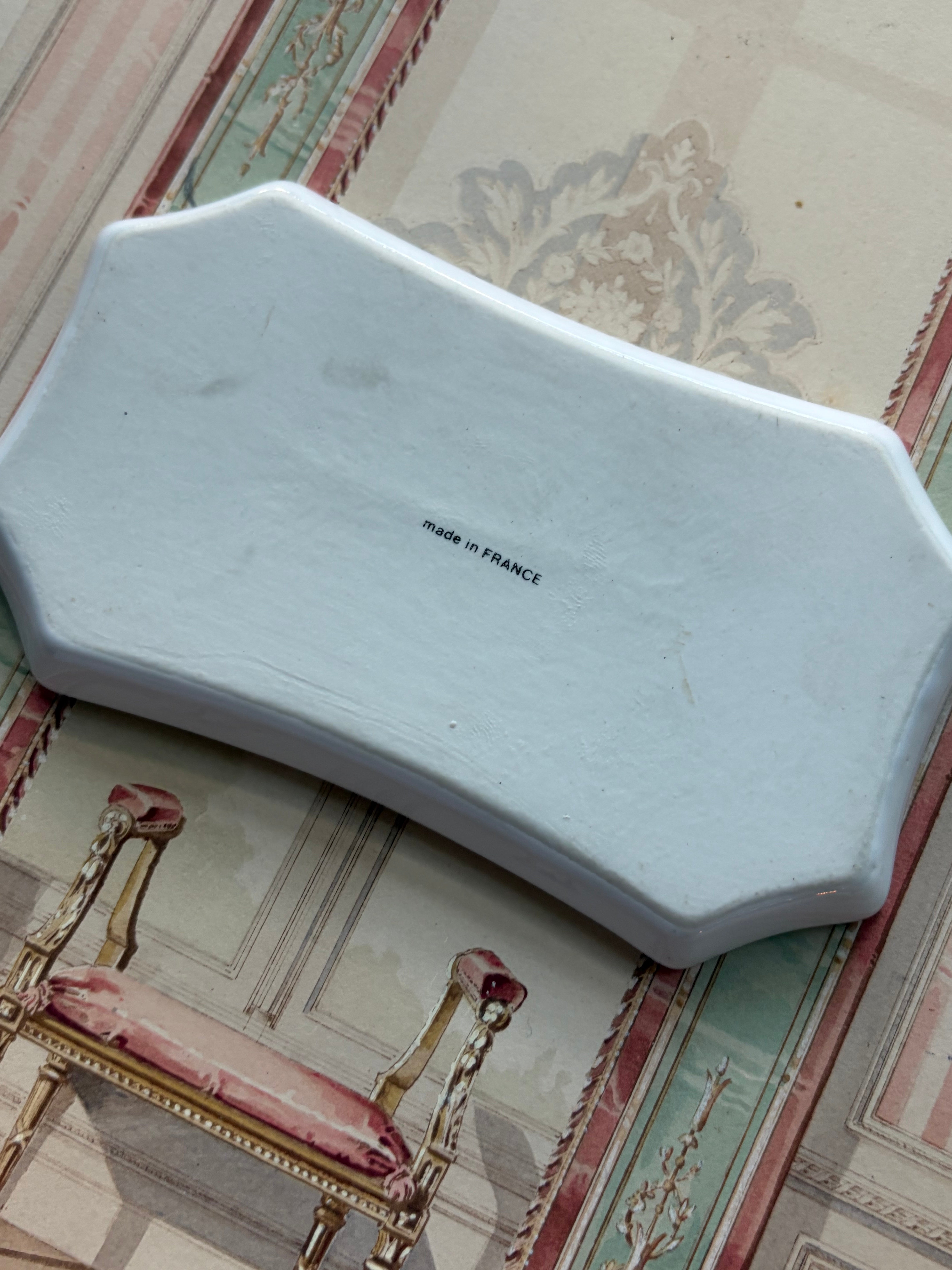 Vintage French Champagne Jeanmaire Porcelain Trinket Dish, Épernay