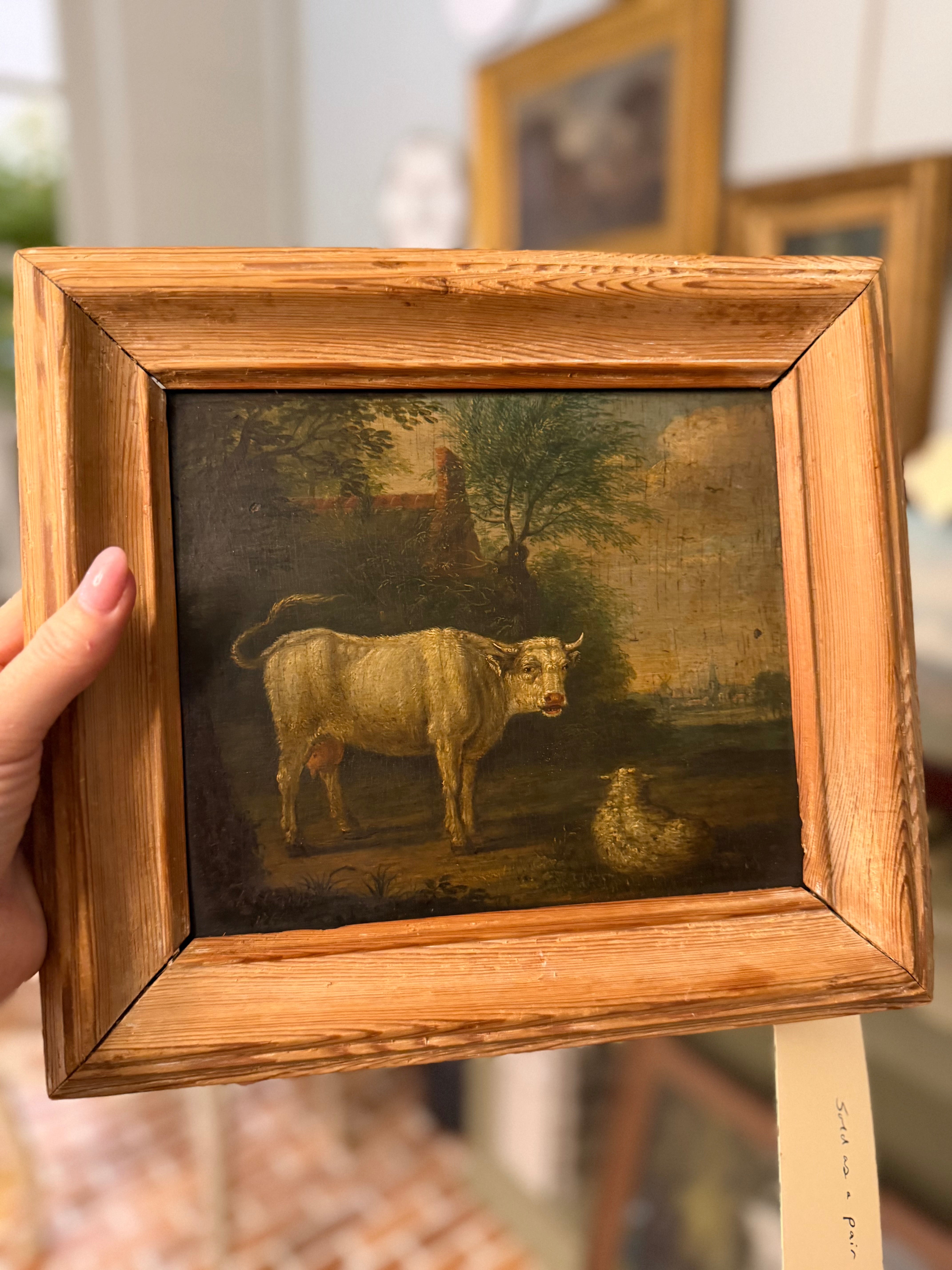 Pair of 18th-Century Dutch Pastoral Paintings by Johannes Carré, Signed & Dated 1766