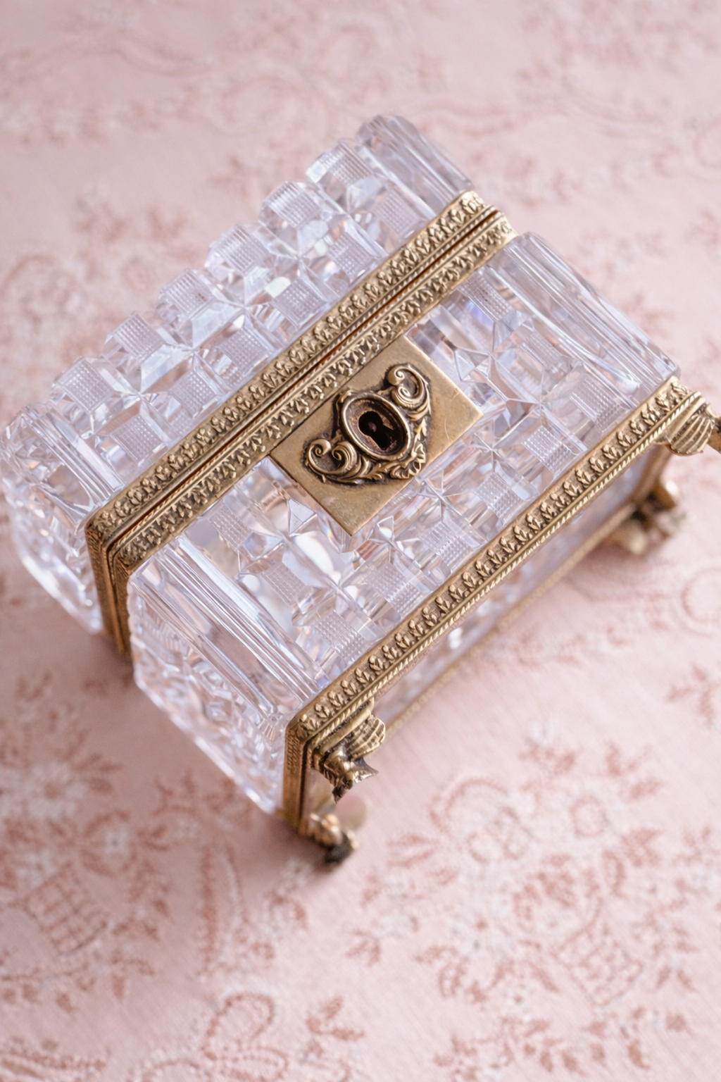 Antique French Crystal Casket
