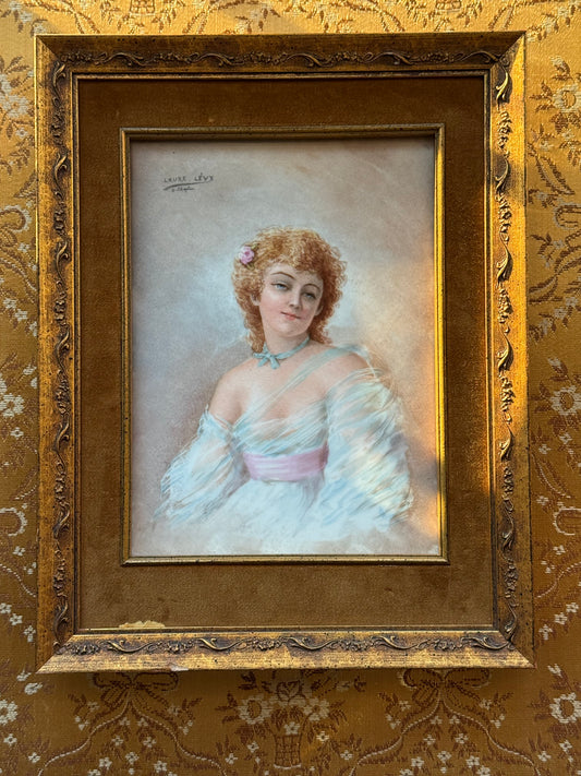 Antique Framed Hand Painted Porcelain Plaque