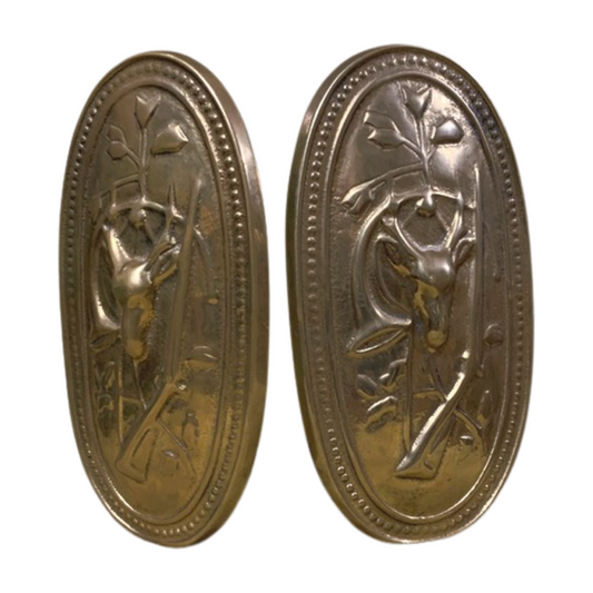 Vintage Horchow Stag Solid Brass Bookends