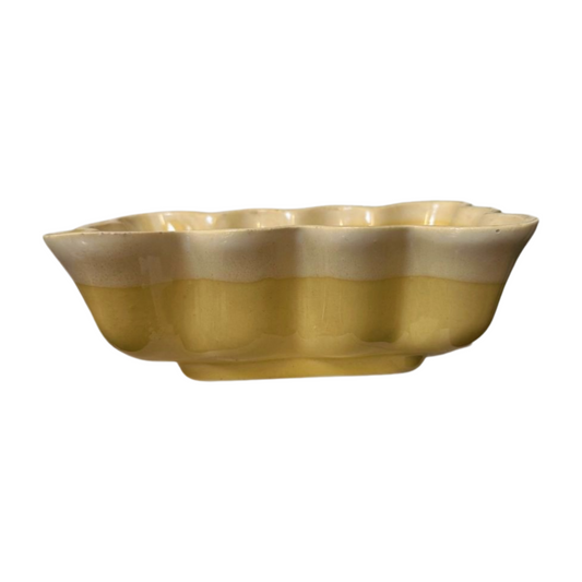 Butter Yellow Scalloped Vessel