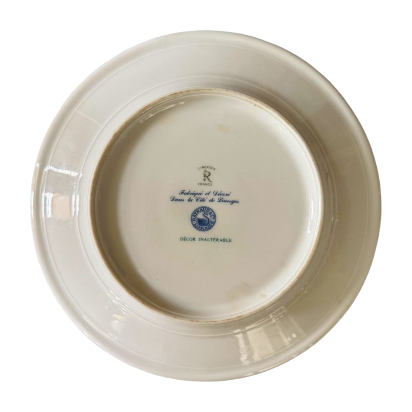 Limoges Blue and White Crest Plate
