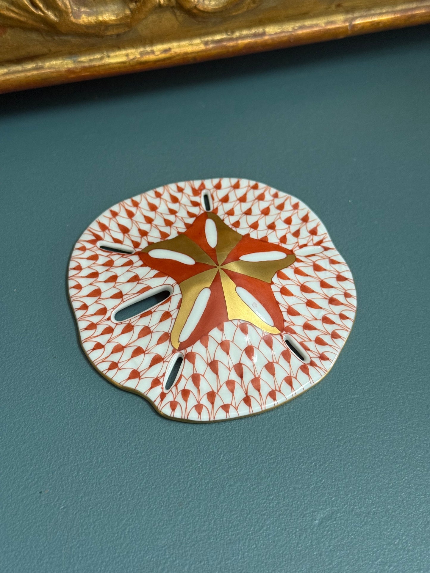Herend Hungary Hand-Painted Porcelain Sand Dollar