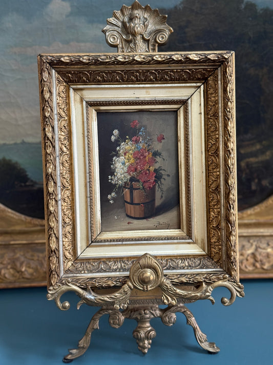 Antique French Framed Floral