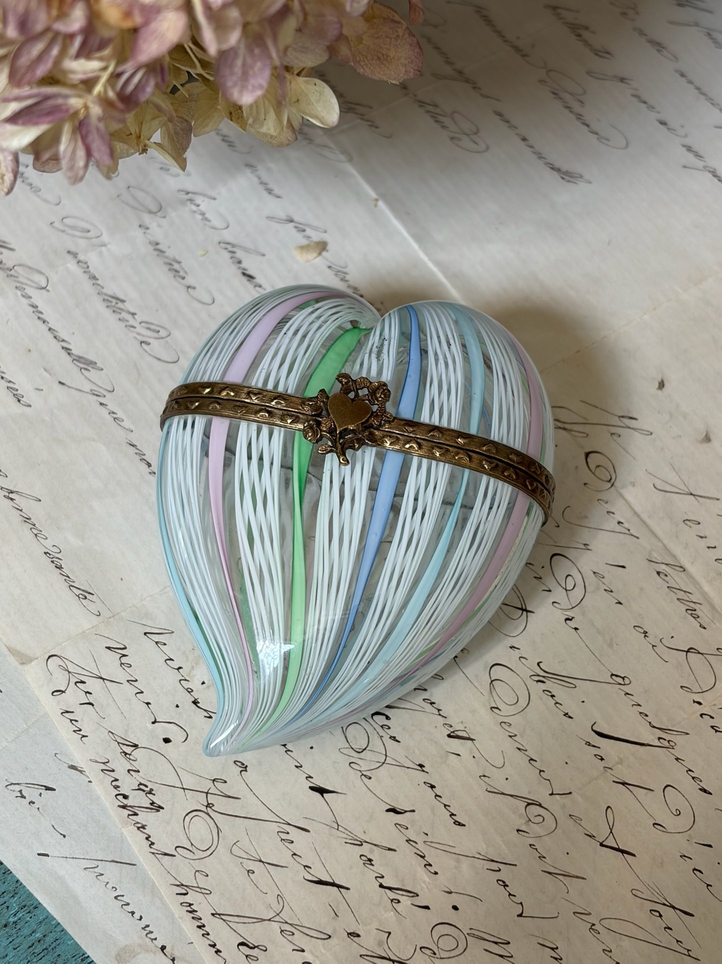 Murano Glass Heart Trinket Box