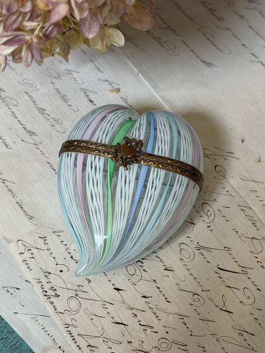 Murano Glass Heart Trinket Box
