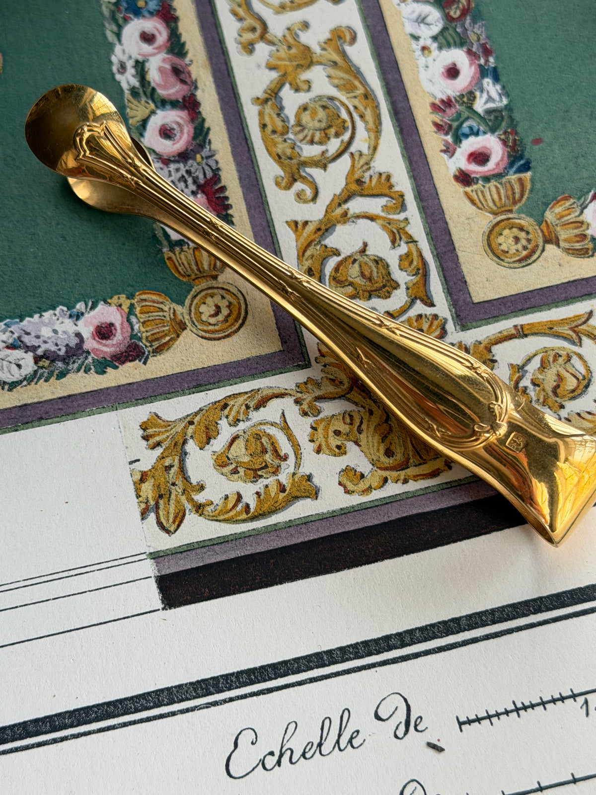 Christofle Gilt Sugar Tongs in Original Box