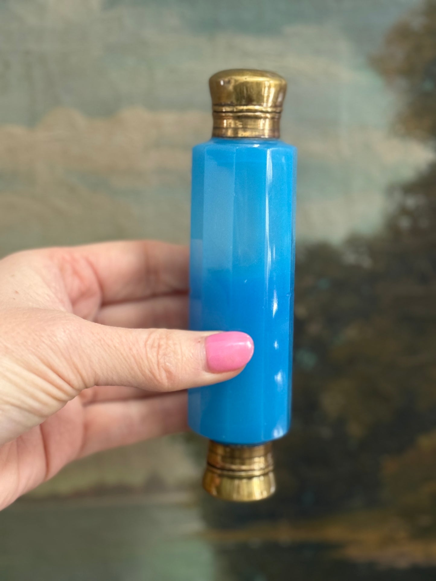 19th Century French Double Opaline Perfume Bottle