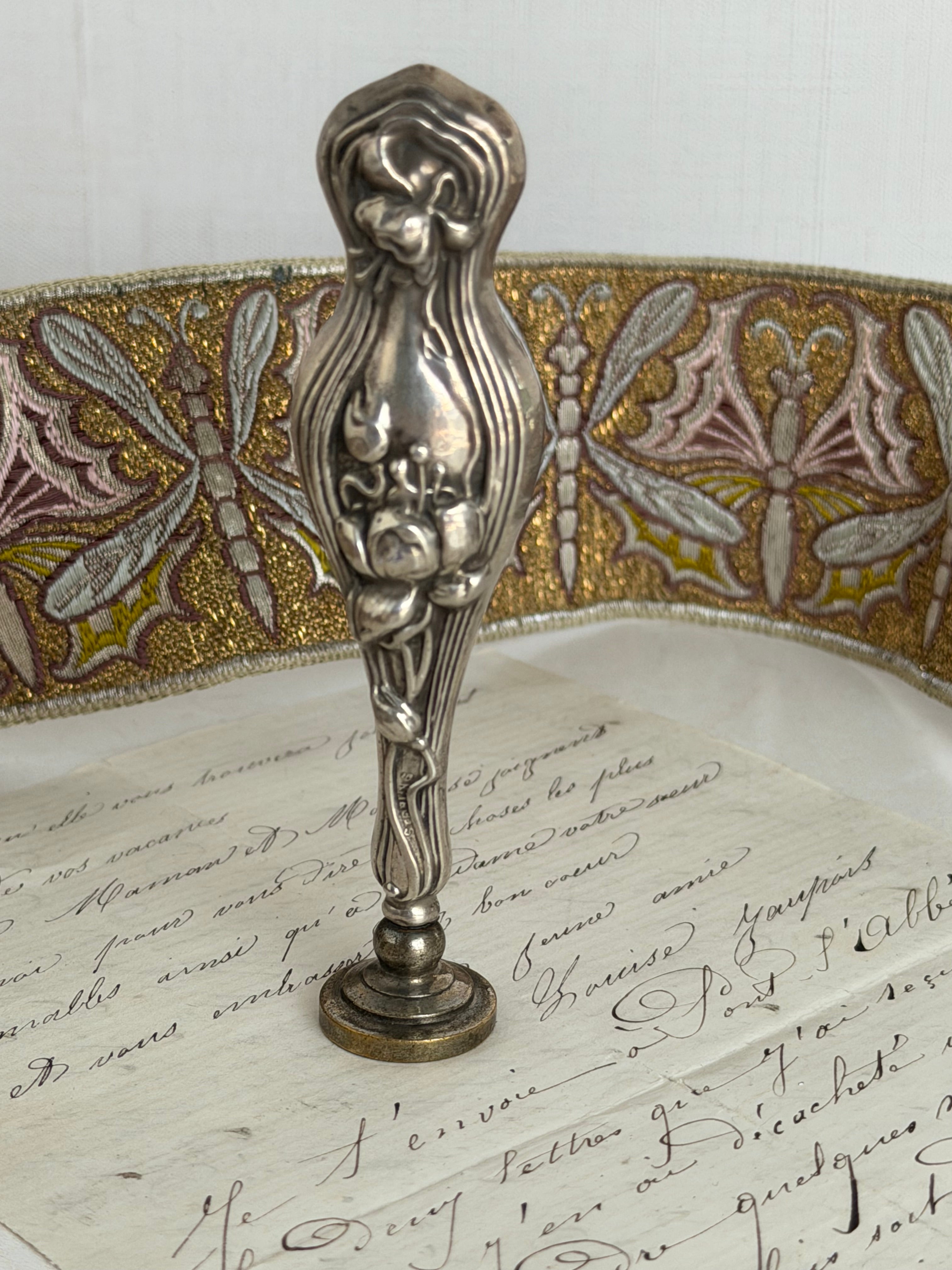 Antique Sterling Silver Art Nouveau Wax Seal