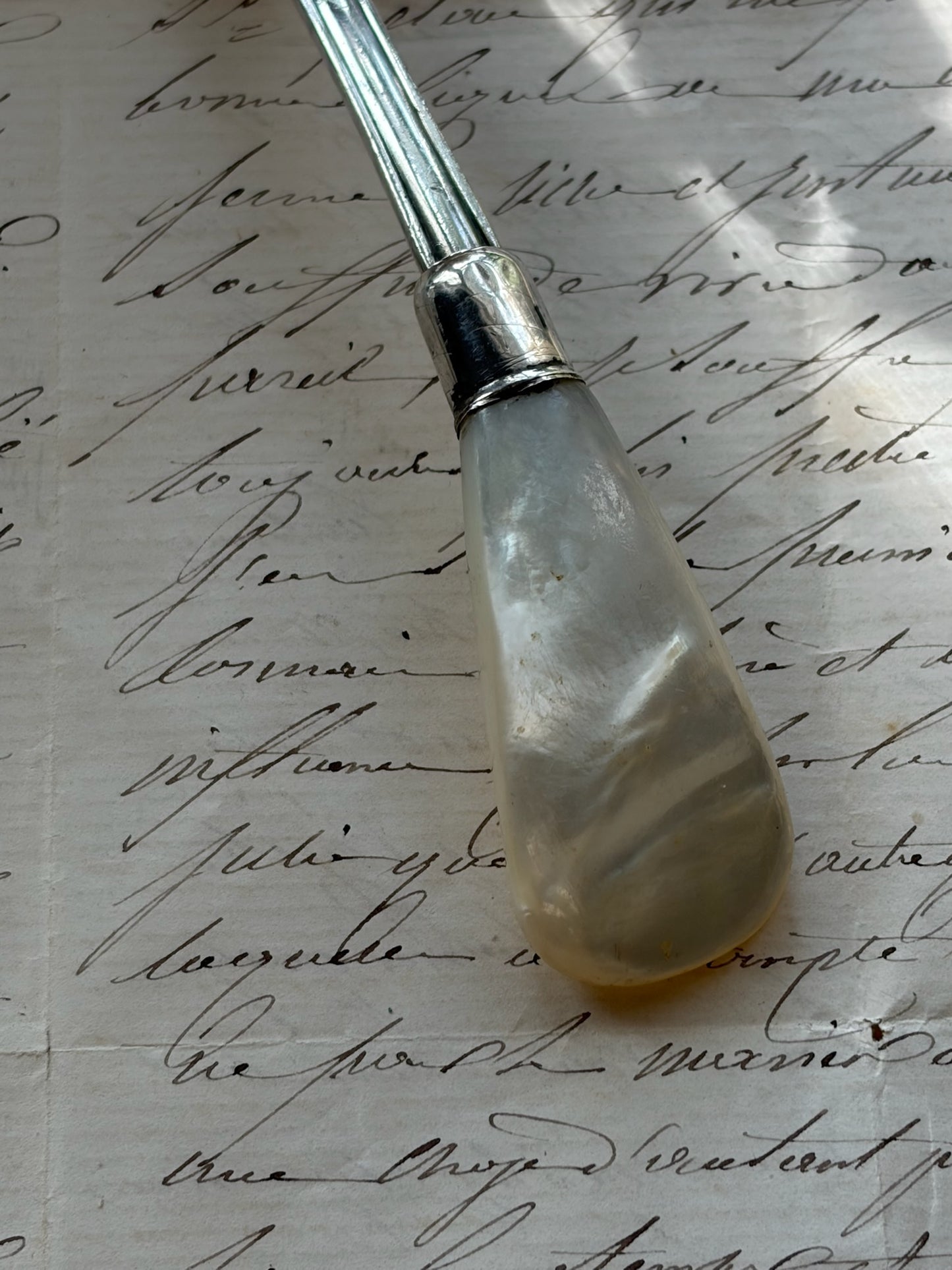 Sterling Silver Tomato Server with Mother-of-Pearl Handle