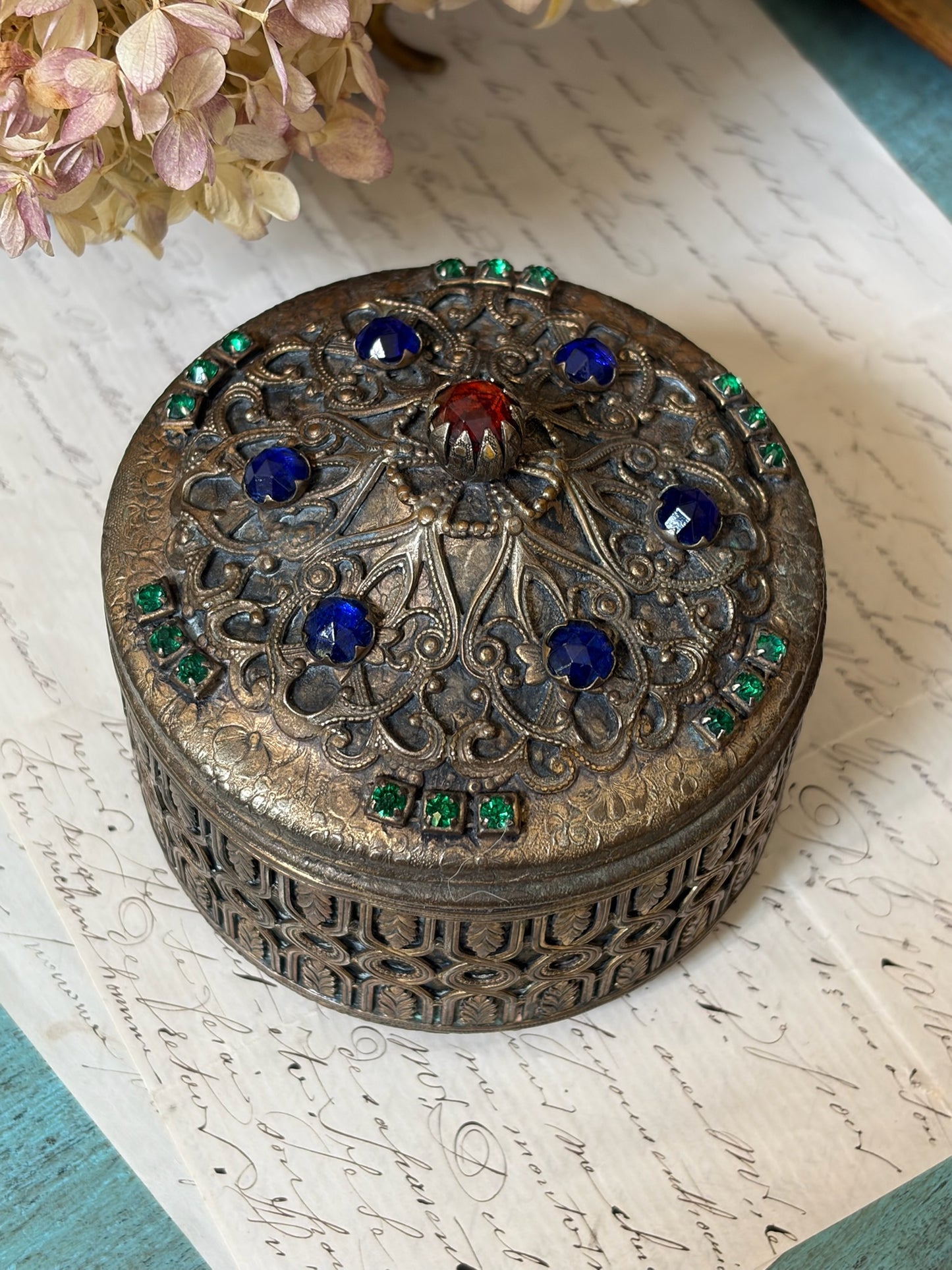 Early 20th Century Czech Jeweled Trinket Box