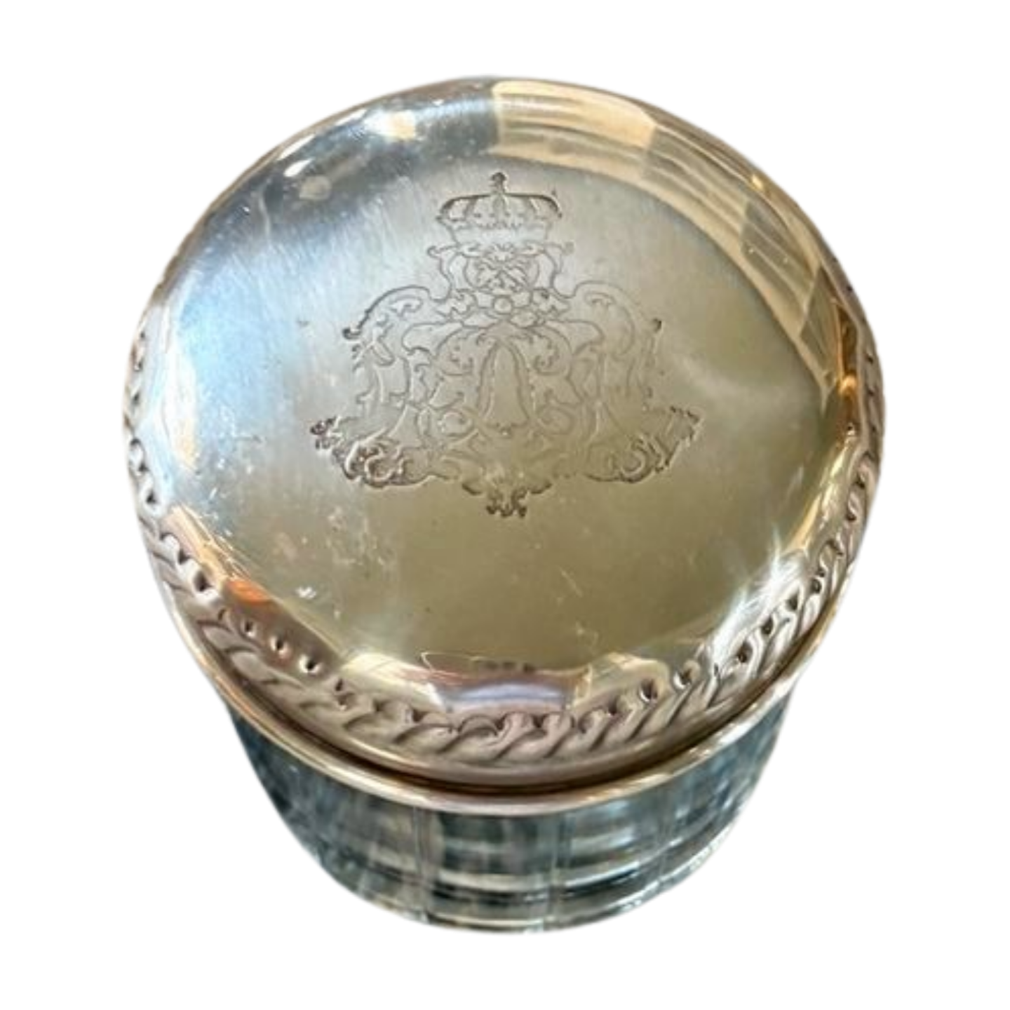 Pair of Silver Plated Crest Jars