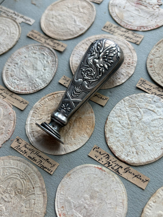 Art Nouveau Wax Seal with Phoenix