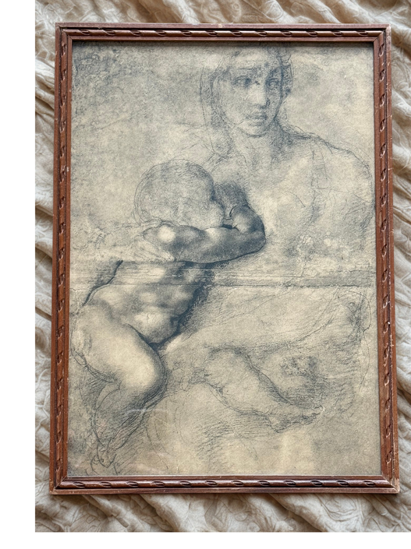 Antique French Academic Study - Mother & Child