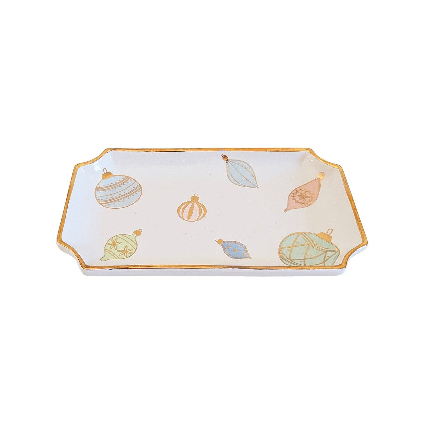 Pastel Baubles Trays with 22K Gold Accents: Small