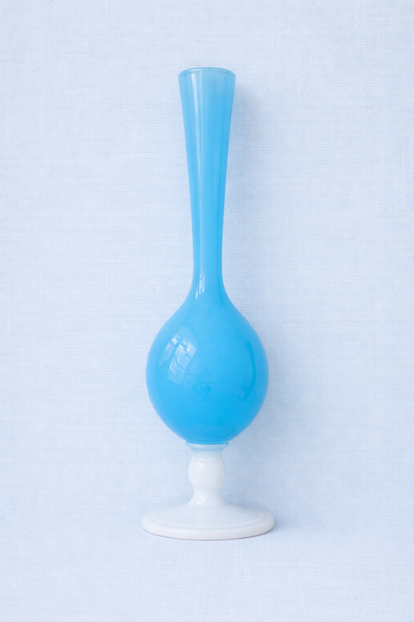 Vintage French Blue Opaline Vase