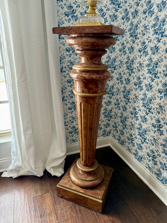 Antique French Wood Pedestal Stand