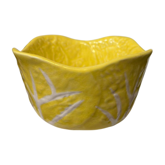 Vintage Portugal Yellow Cabbageware Bowl