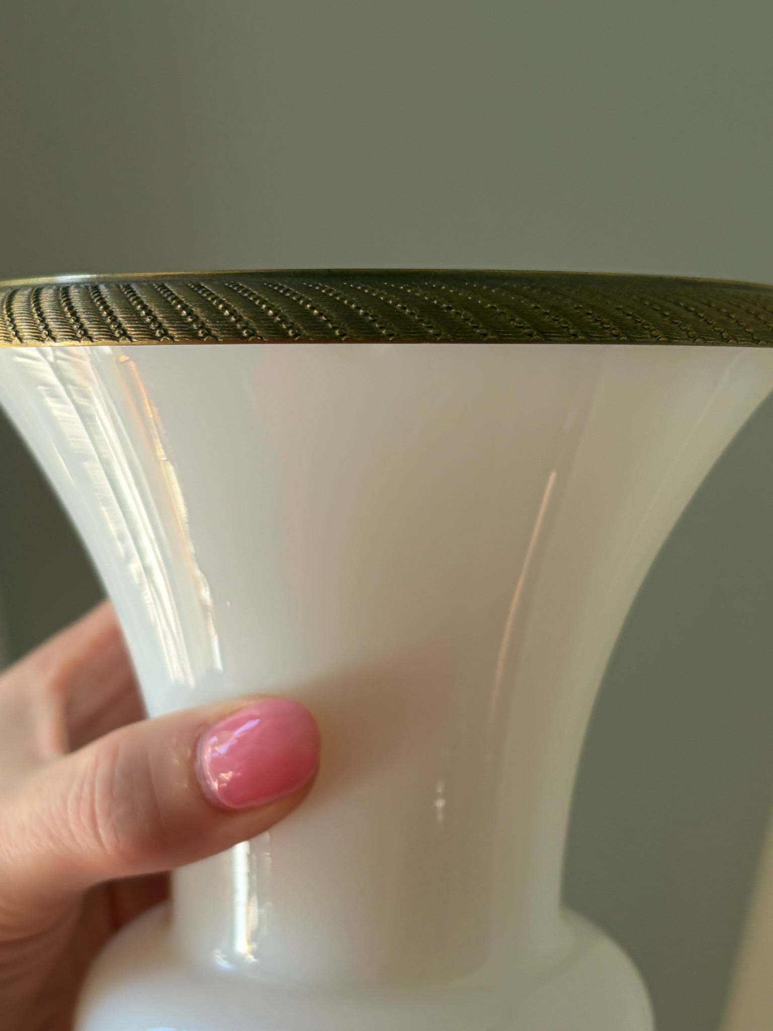 White Opaline Vase with Gilt Bronze