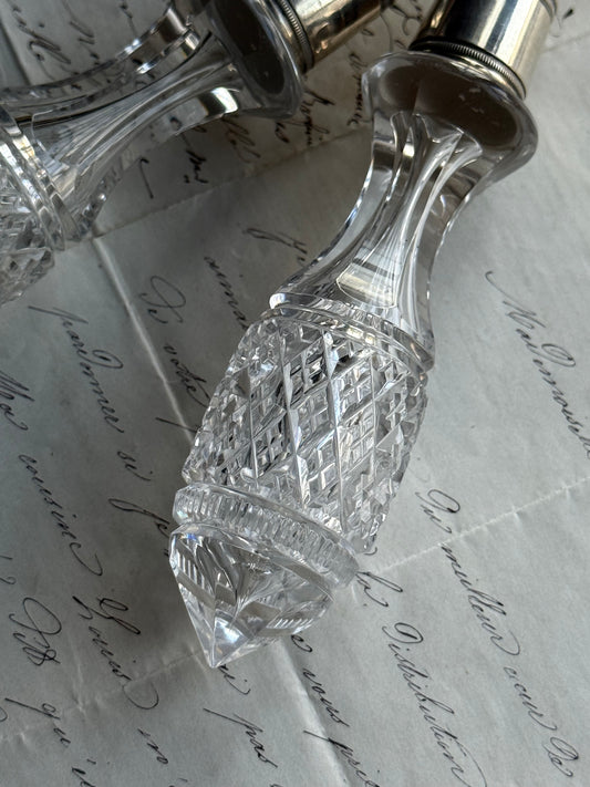 American Brilliant Cut Glass Salad Fork & Spoon Set