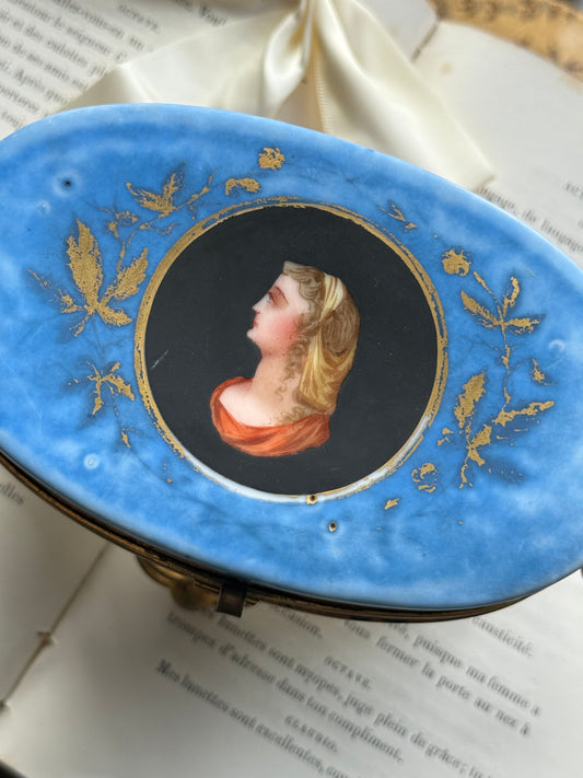 French Perfume Casket with Opaline Bottles