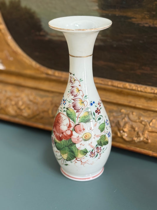 Antique White Opaline Vase