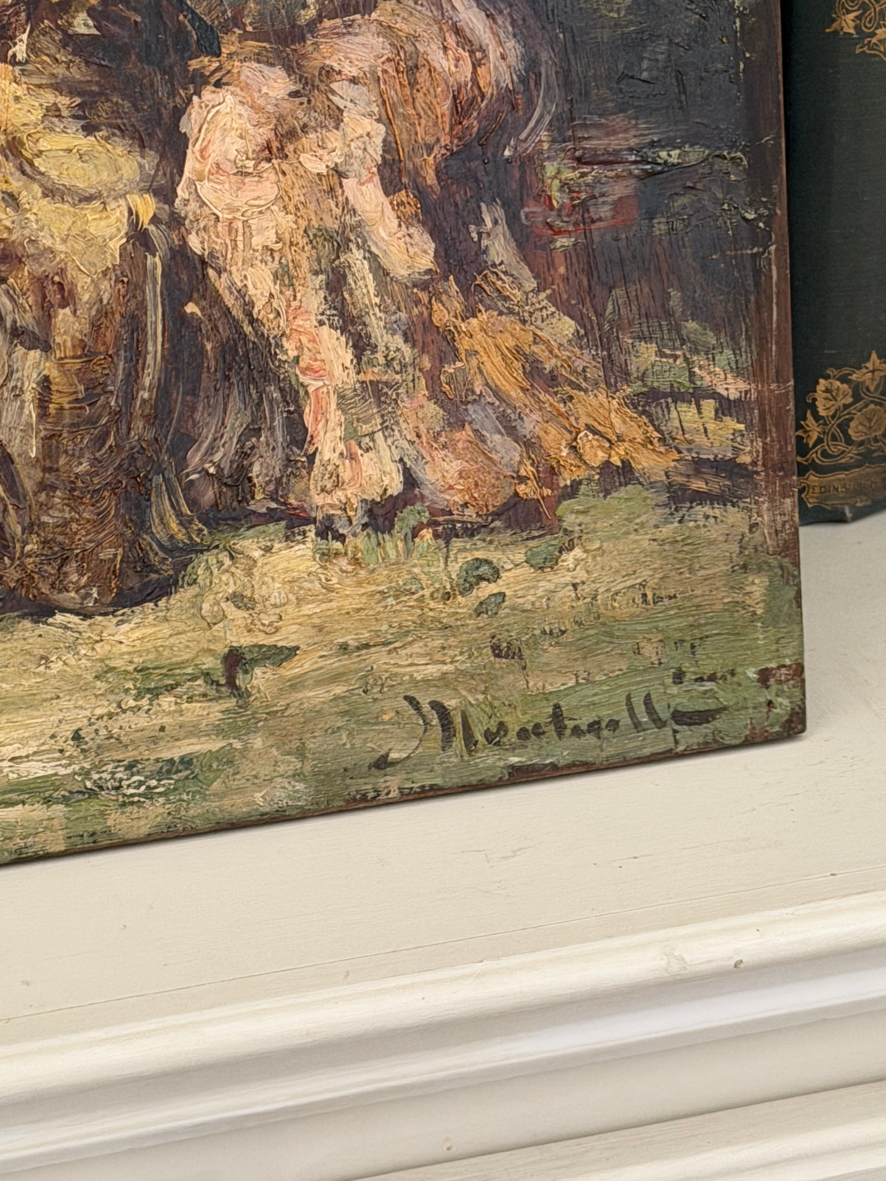 Antique French Oil Painting, Attributed to Henri Rolland, in the Manner of Monticelli