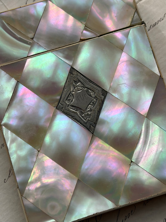 Antique French Mother of Pearl Calling Card Case