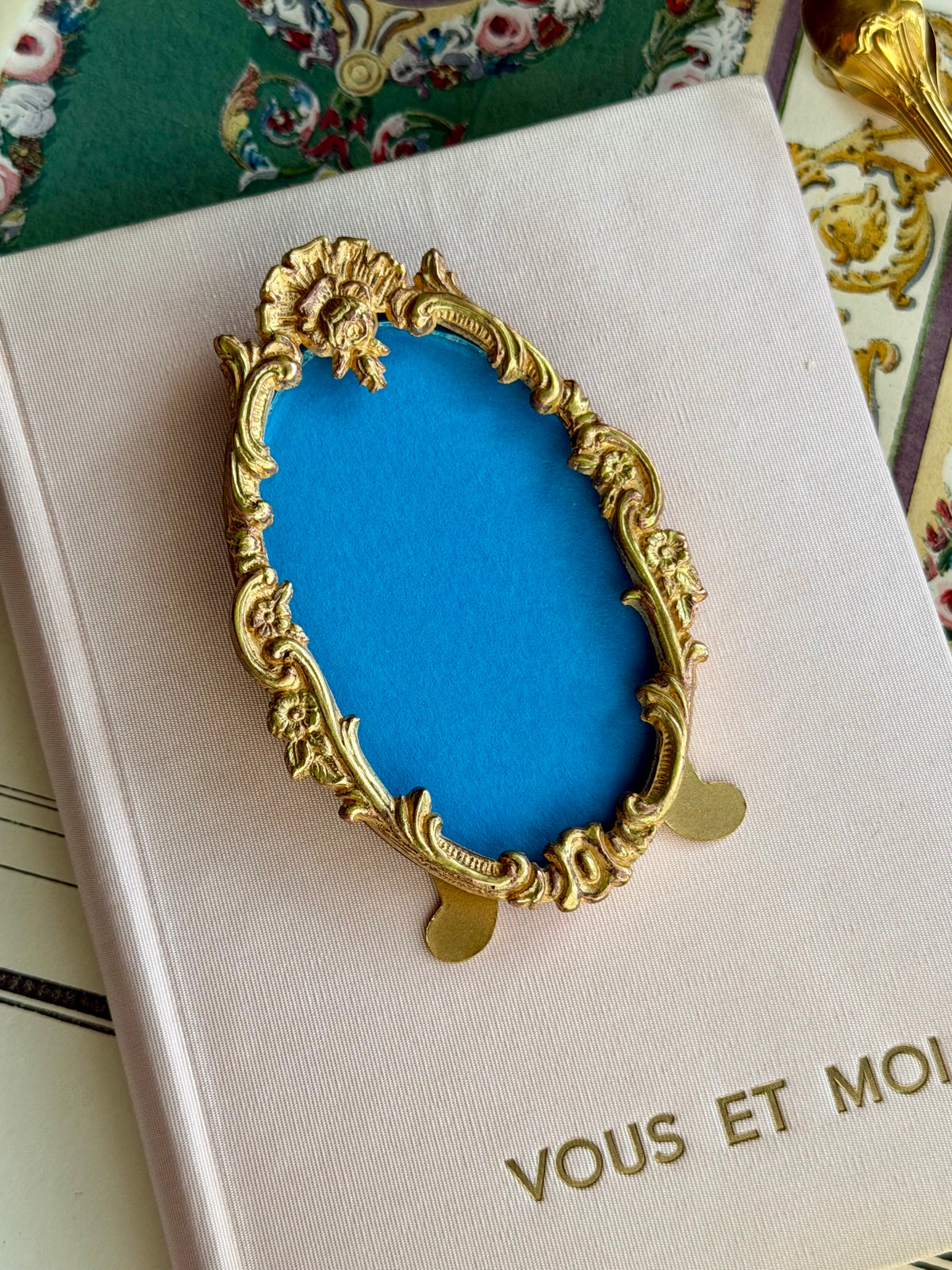 Antique French Gilt Bronze Rococo Miniature Frame