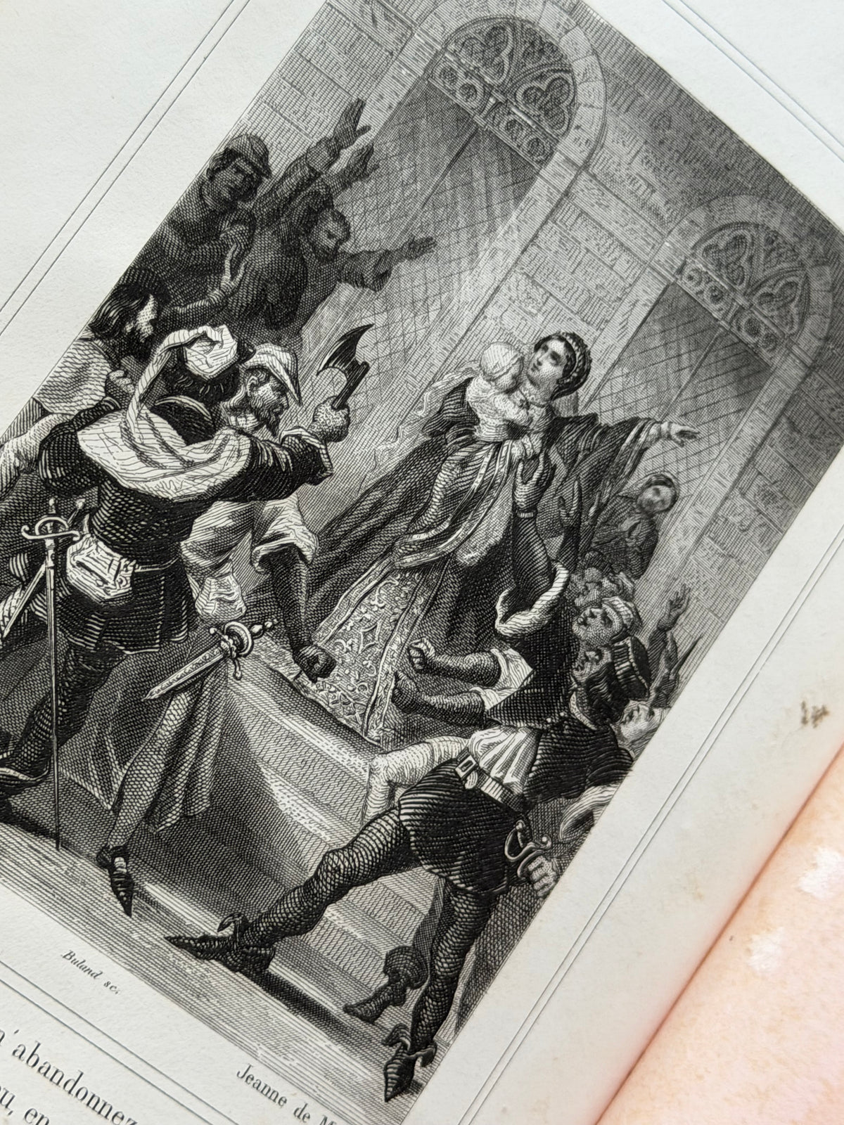 Antique French Gilt-Stamped Book, Jeanne de Montfort, Mégard, Rouen, 1858