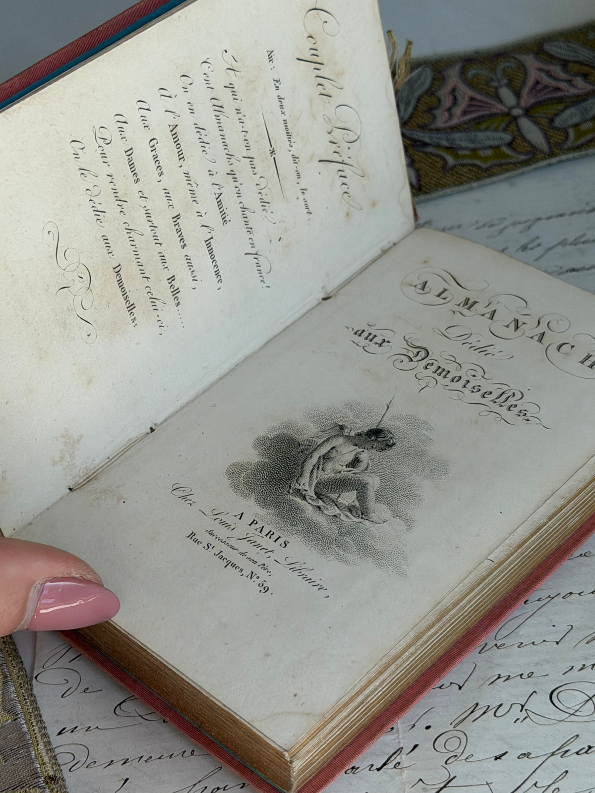 Antique French Almanach Dédié aux Demoiselles, Louis Janet, Paris, Early 19th Century