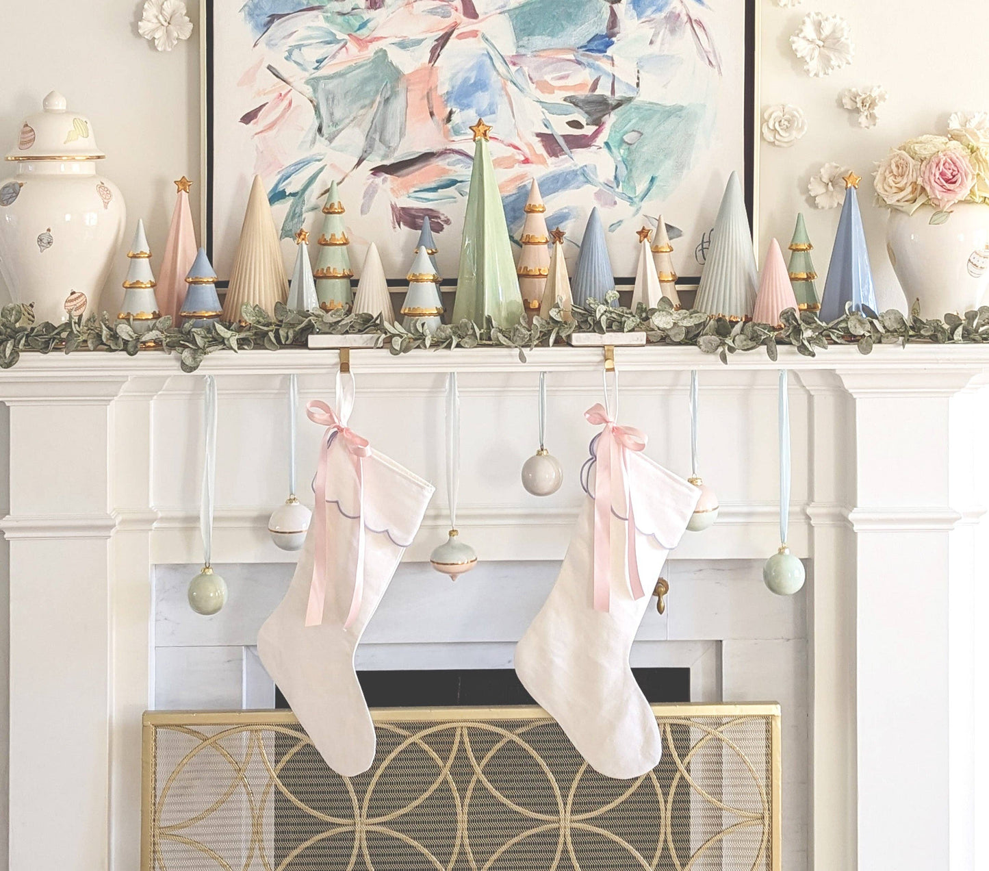 Pastel Baubles Ginger Jars with 22K Gold Accents: Medium