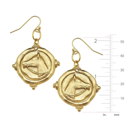 Gold Horse Head Earrings