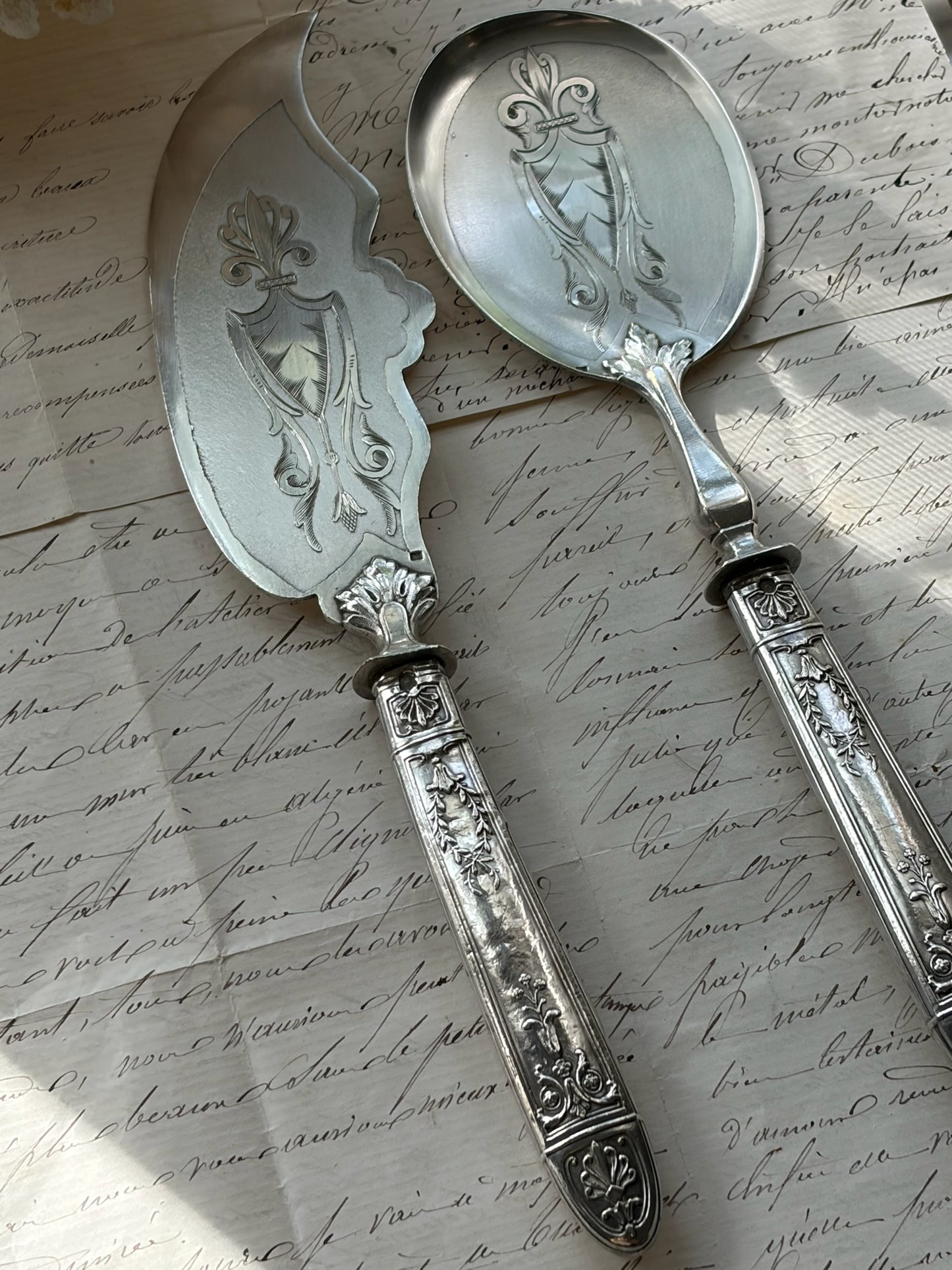 French Silver-Handled Serving Set, c. 1910