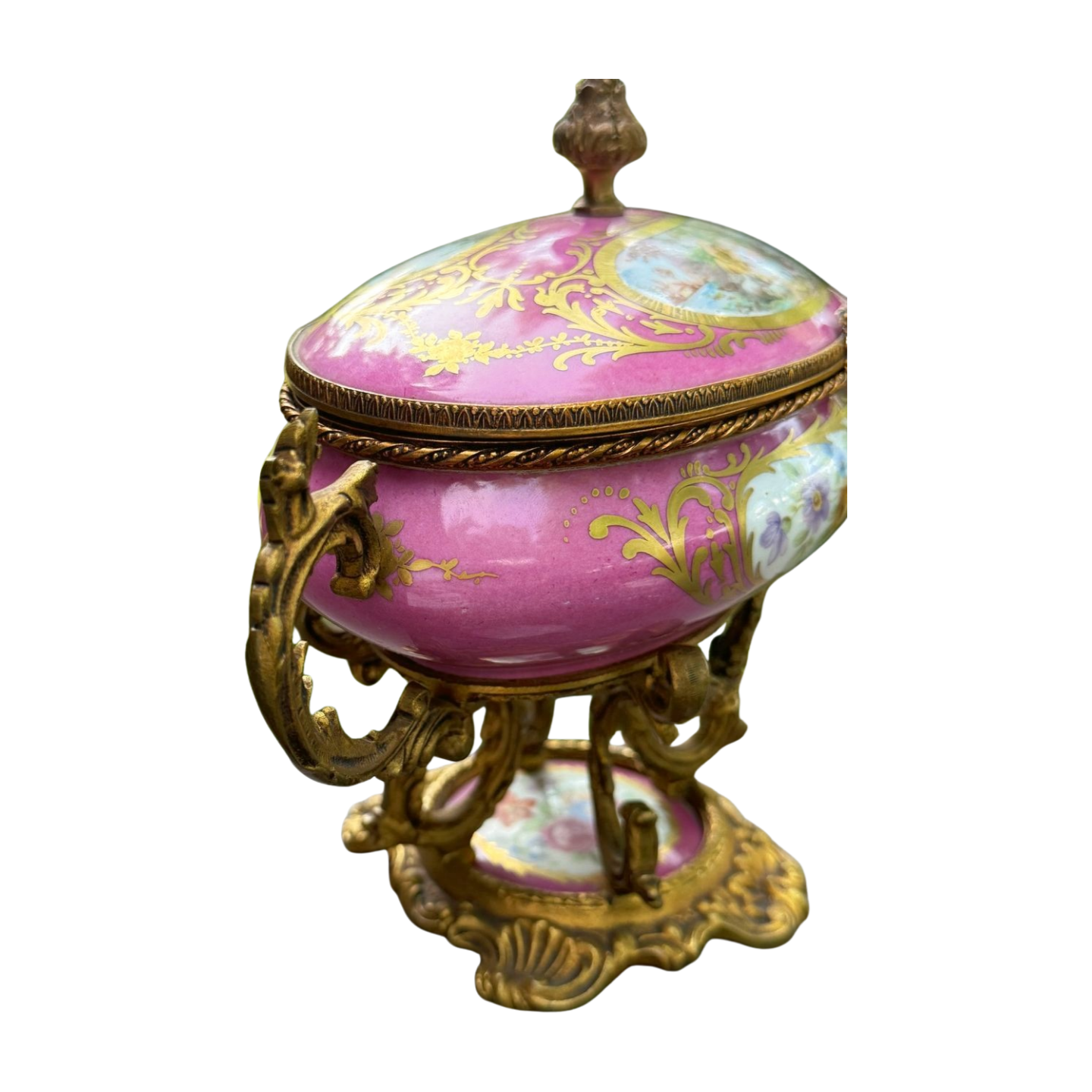 Antique French Sèvres Porcelain & Gilt Bronze Lidded Casket