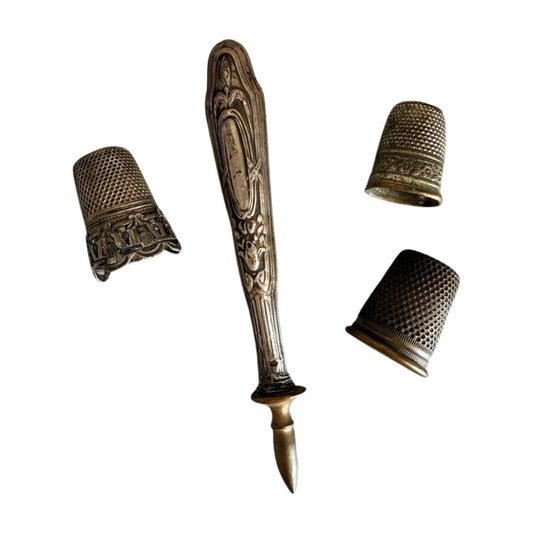 Set of 4 French Antique Sewing Pieces
