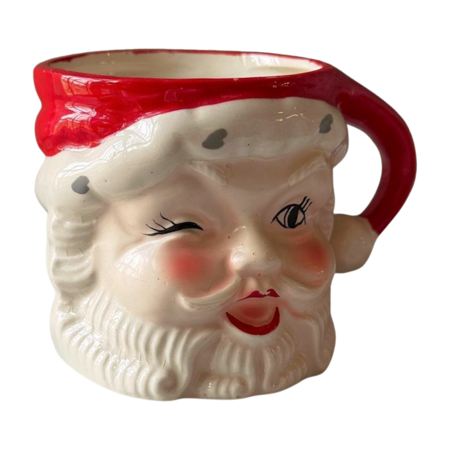 Vintage Winking Santa Mug