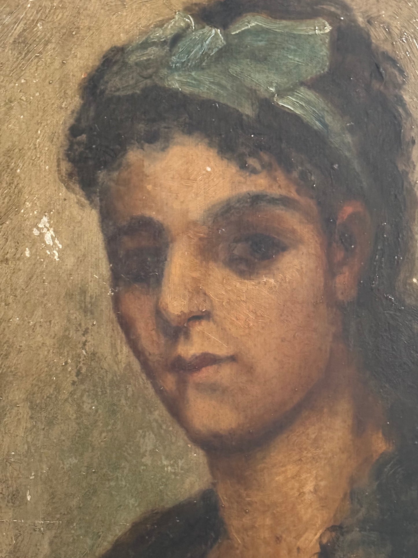 19th Century French Portrait Painting (Oil on Board)