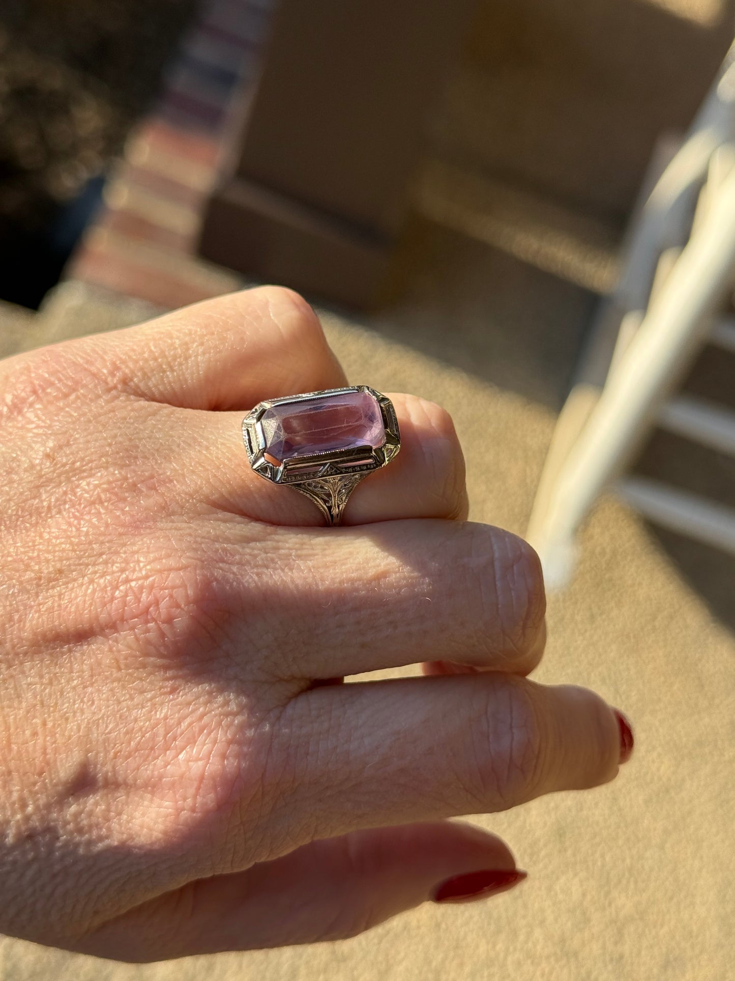 18k Gold Amethyst Vintage Ring