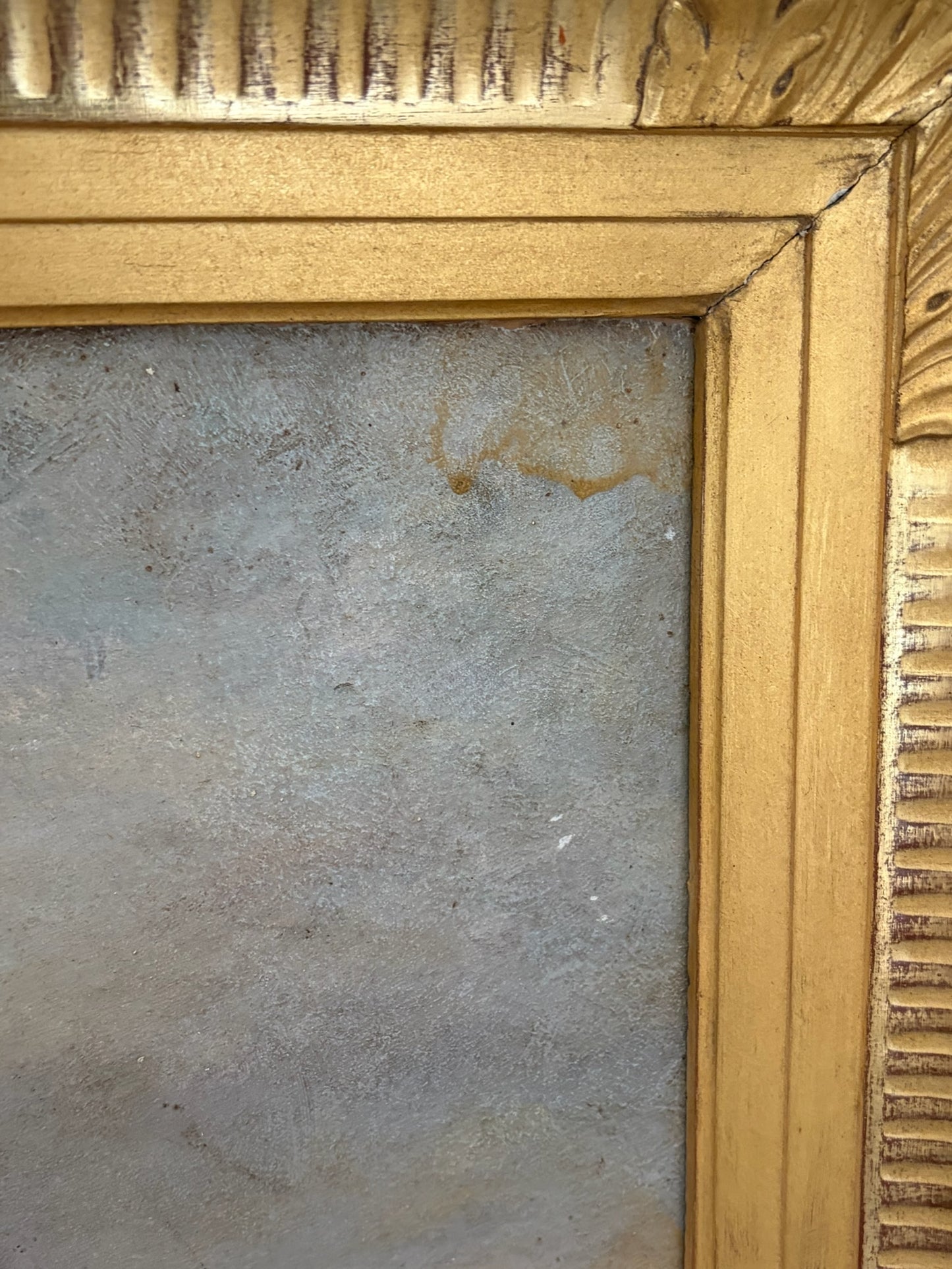Late 19th Century French Sporting Oil on Panel — Two Jockeys at the Post, Original Giltwood Frame