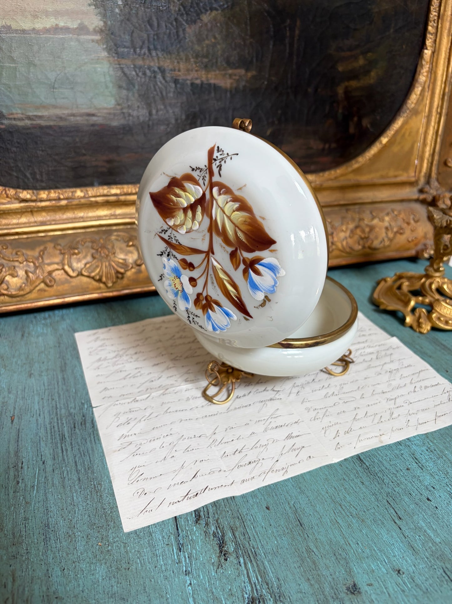 Antique Bohemian Glass Casket