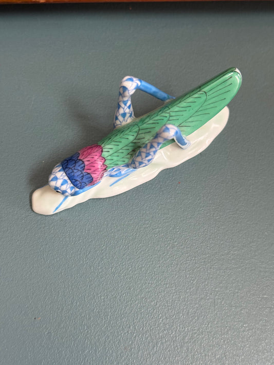 Herend Hand-Painted Porcelain Grasshopper