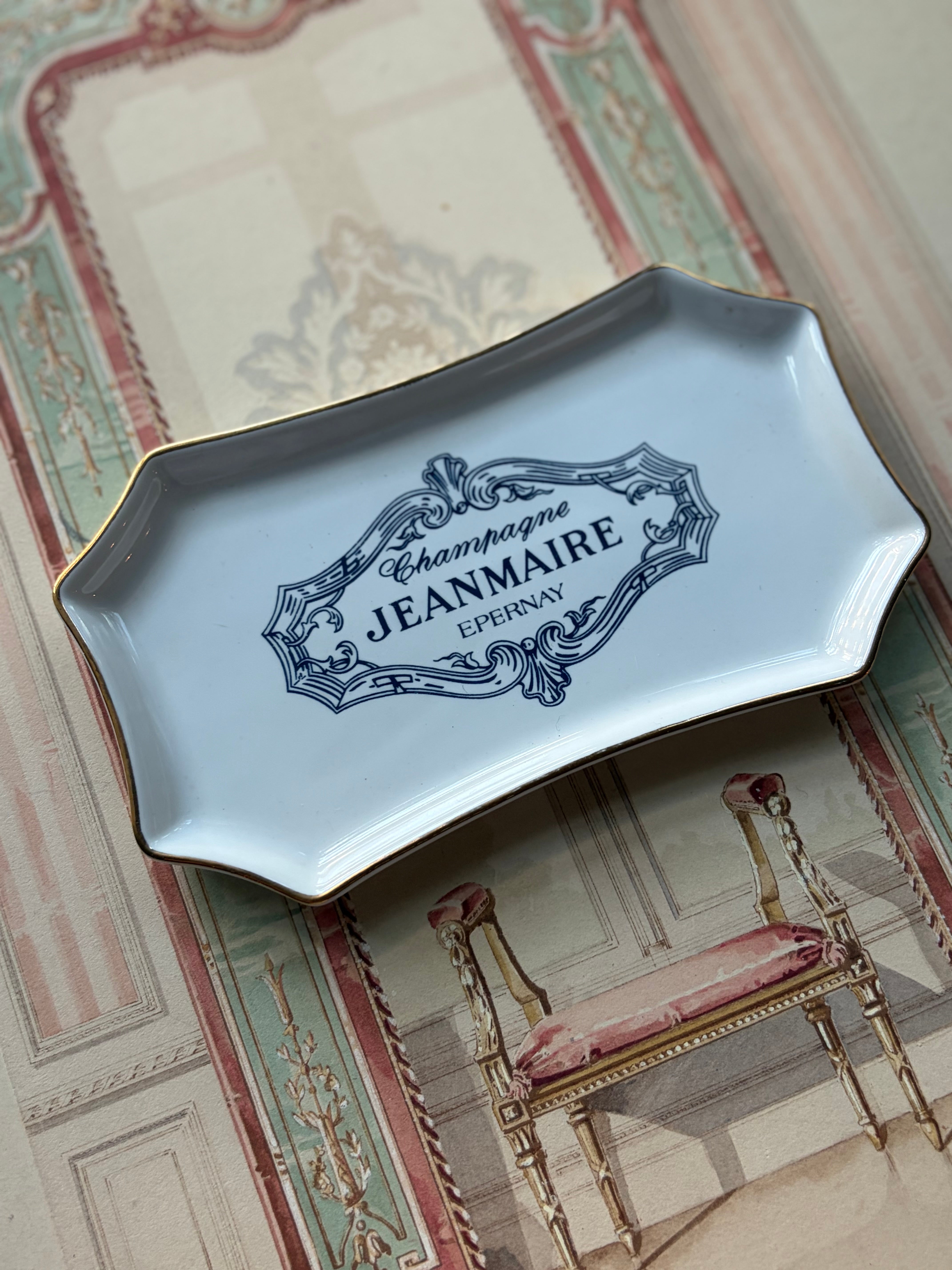 Vintage French Champagne Jeanmaire Porcelain Trinket Dish, Épernay
