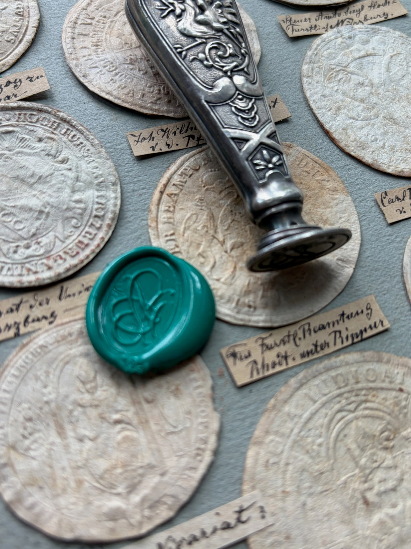 Art Nouveau Wax Seal with Phoenix