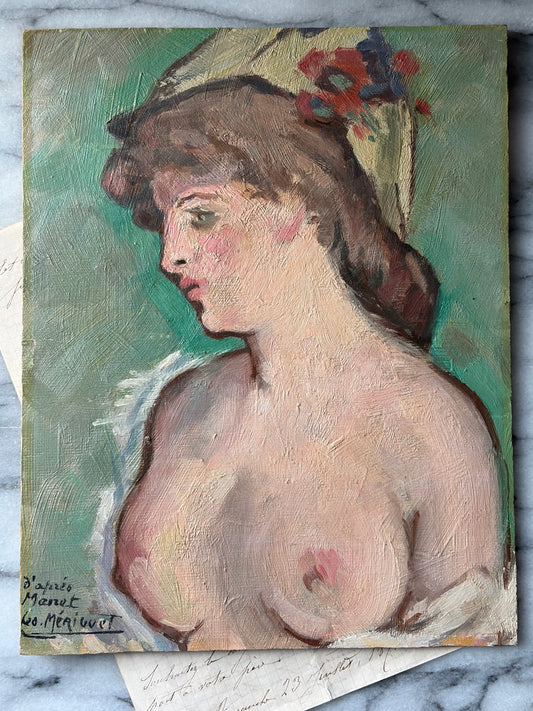 Vintage French Figural Study, Signed