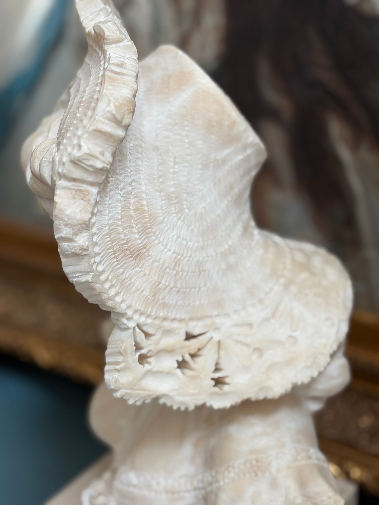 Antique Alabaster Bust of a Lady