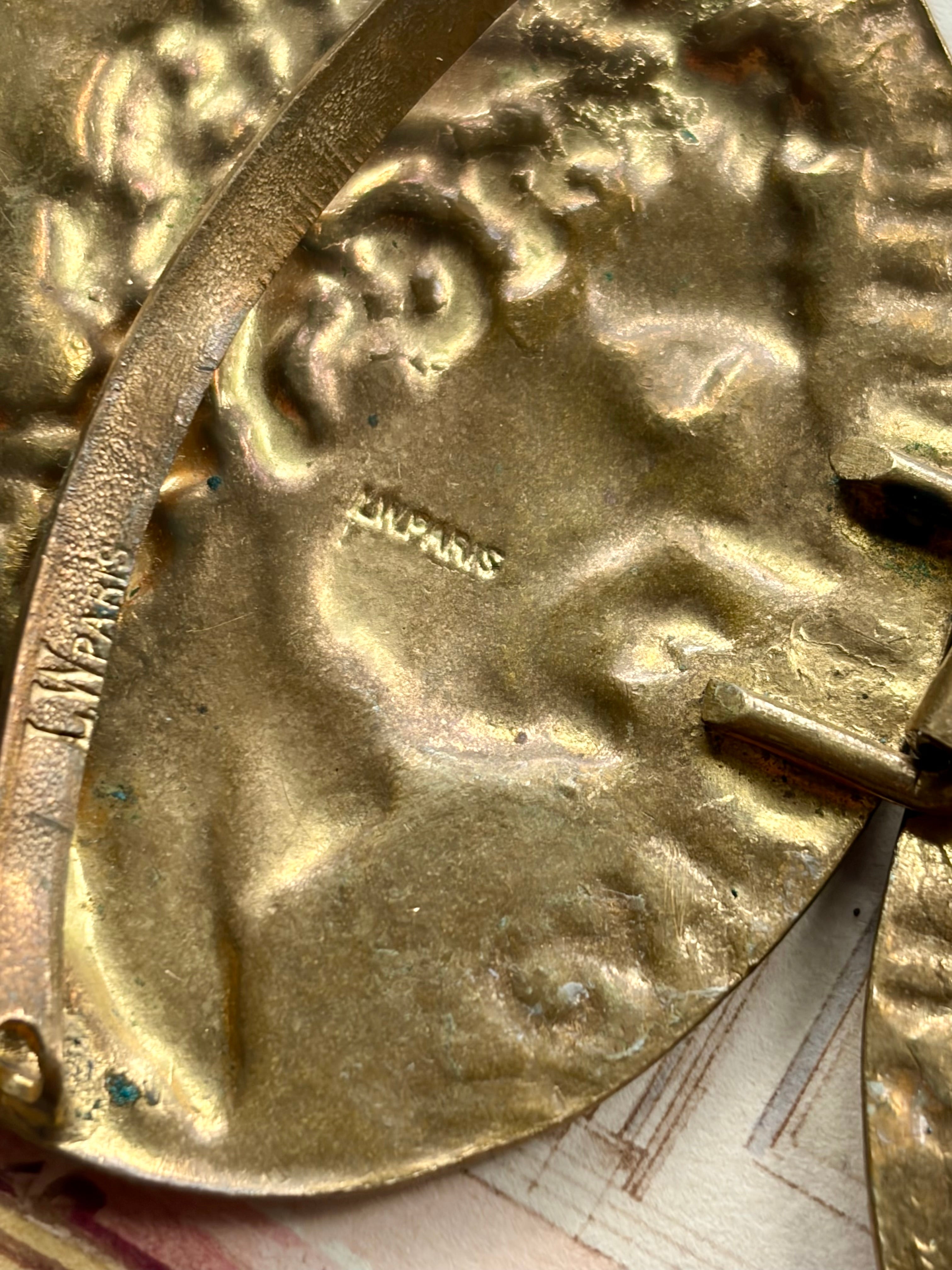 French Bronze Roman Emperor Belt Buckle