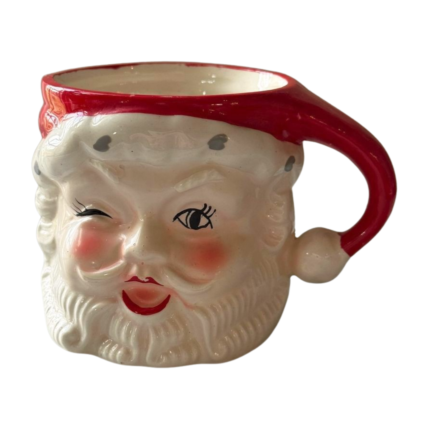 Vintage Winking Santa Mug