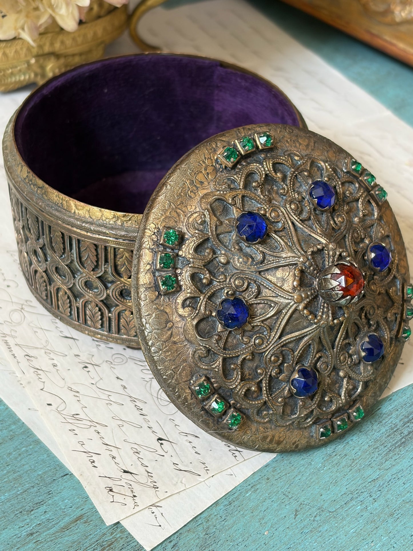 Early 20th Century Czech Jeweled Trinket Box